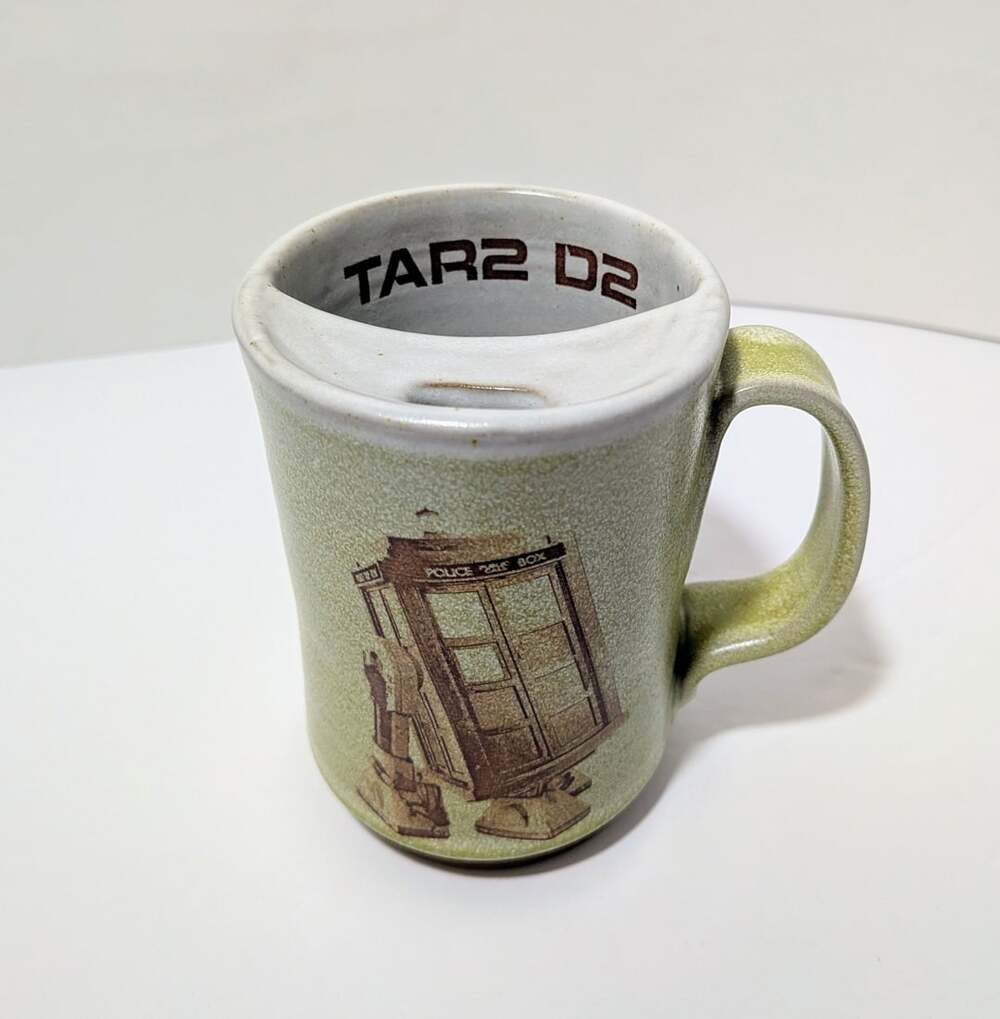 TAR2-D2 Doctor Who Star Wars Mashup Ceramic Coffee Mustache Mug Custom Unique
